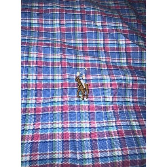 Ralph Lauren Mens M Colorful Preppy Plaid Collared Long Sleeve Button Down Shirt - Picture 6 of 9